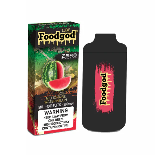 Foodgod Luxe Zero Nicotine Disposable 4000 Puffs 0% Nicotine Free - Millionaire Watermelon