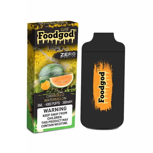Foodgod Luxe Zero Nicotine Disposable 4000 Puffs 0% Nicotine Free - Orangelo Watermelon