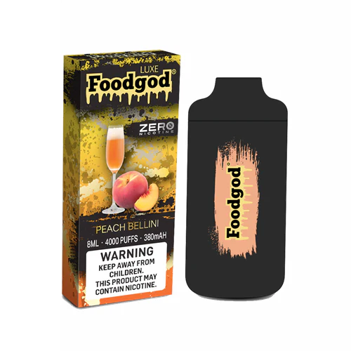 Foodgod Luxe Zero Nicotine Disposable 4000 Puffs 0% Nicotine Free - Peach Bellini