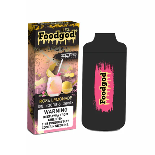 Foodgod Luxe Zero Nicotine Disposable 4000 Puffs 0% Nicotine Free - Rose Lemonade