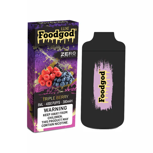 Foodgod Luxe Zero Nicotine Disposable 4000 Puffs 0% Nicotine Free - Triple Berry