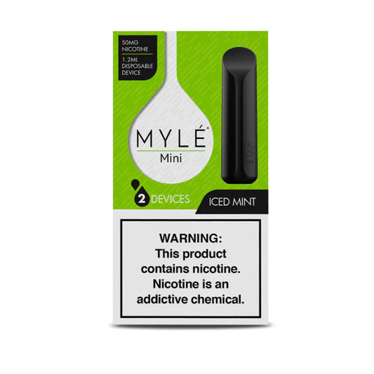 Myle Mini Disposable Pods 320 Puffs - 2 Pack Devices - Iced Mint
